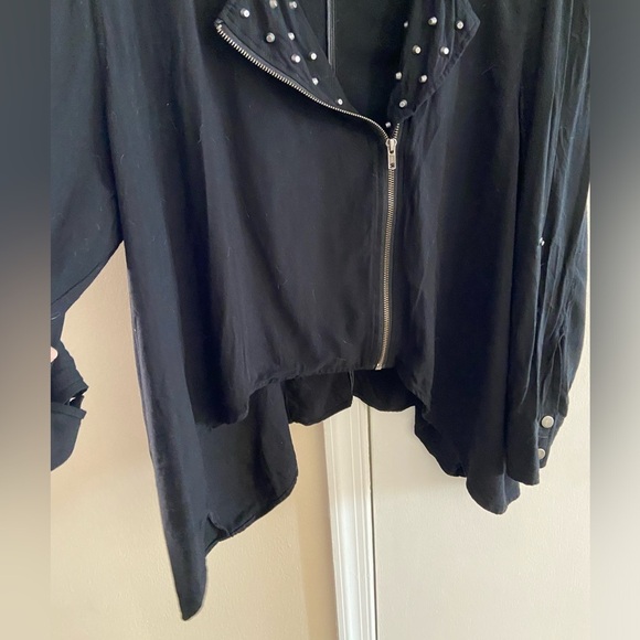 Torrid black jacket blazer zip up moto style studded 3X - Picture 10 of 12
